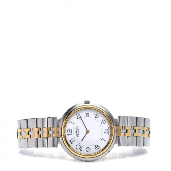 Hermes Stainless Steel 33mm Clipper Quartz Watch White - Picture 6 of 6